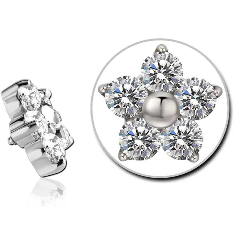 Anello in titanio a forma di fiore