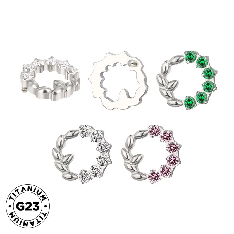 Anello in titanio corona d'ulivo