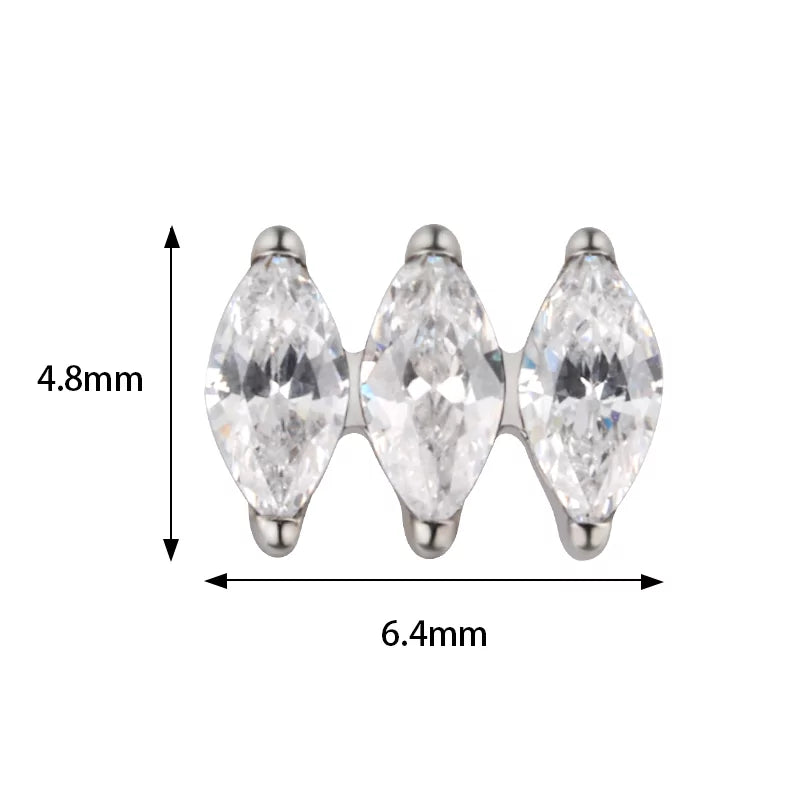 Anello in titanio parallelo marquise