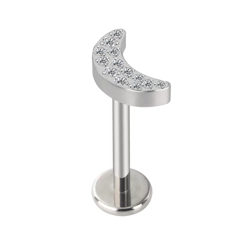 Anello in titanio con pavé a luna