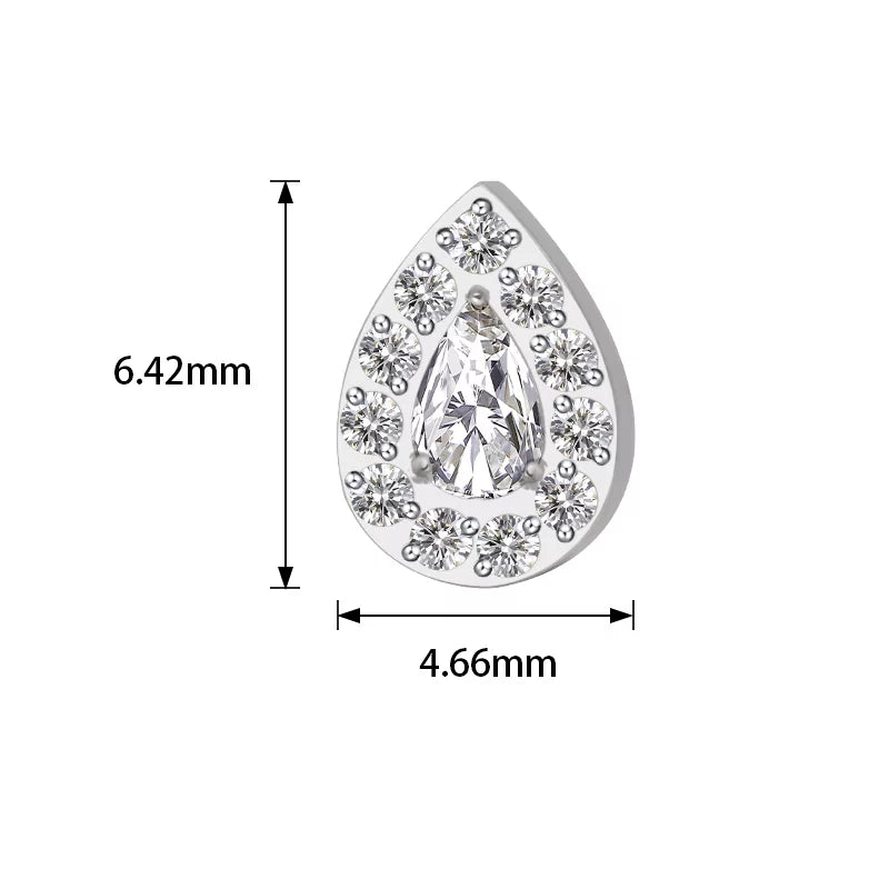 Anello in titanio con pavé a forma di pera