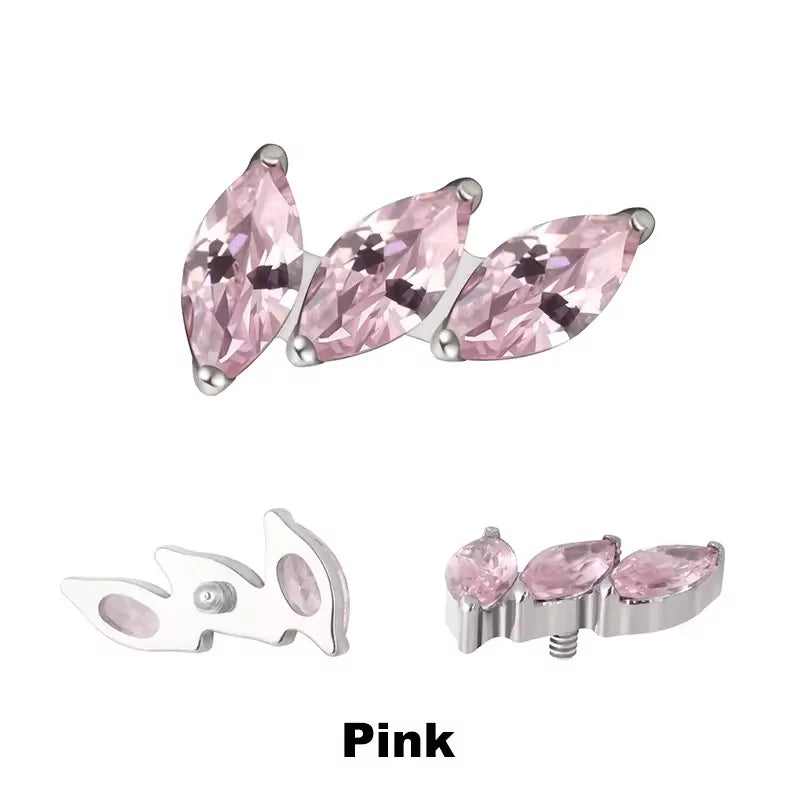 Punte per Anello in Titanio 3 Punte Ventaglio Curvo