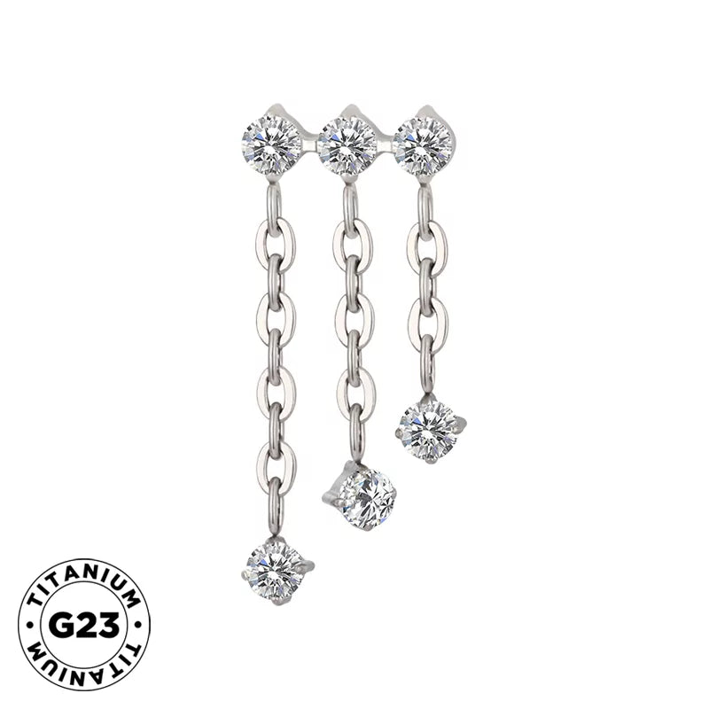 Dongle a catena con triplo anello in titanio