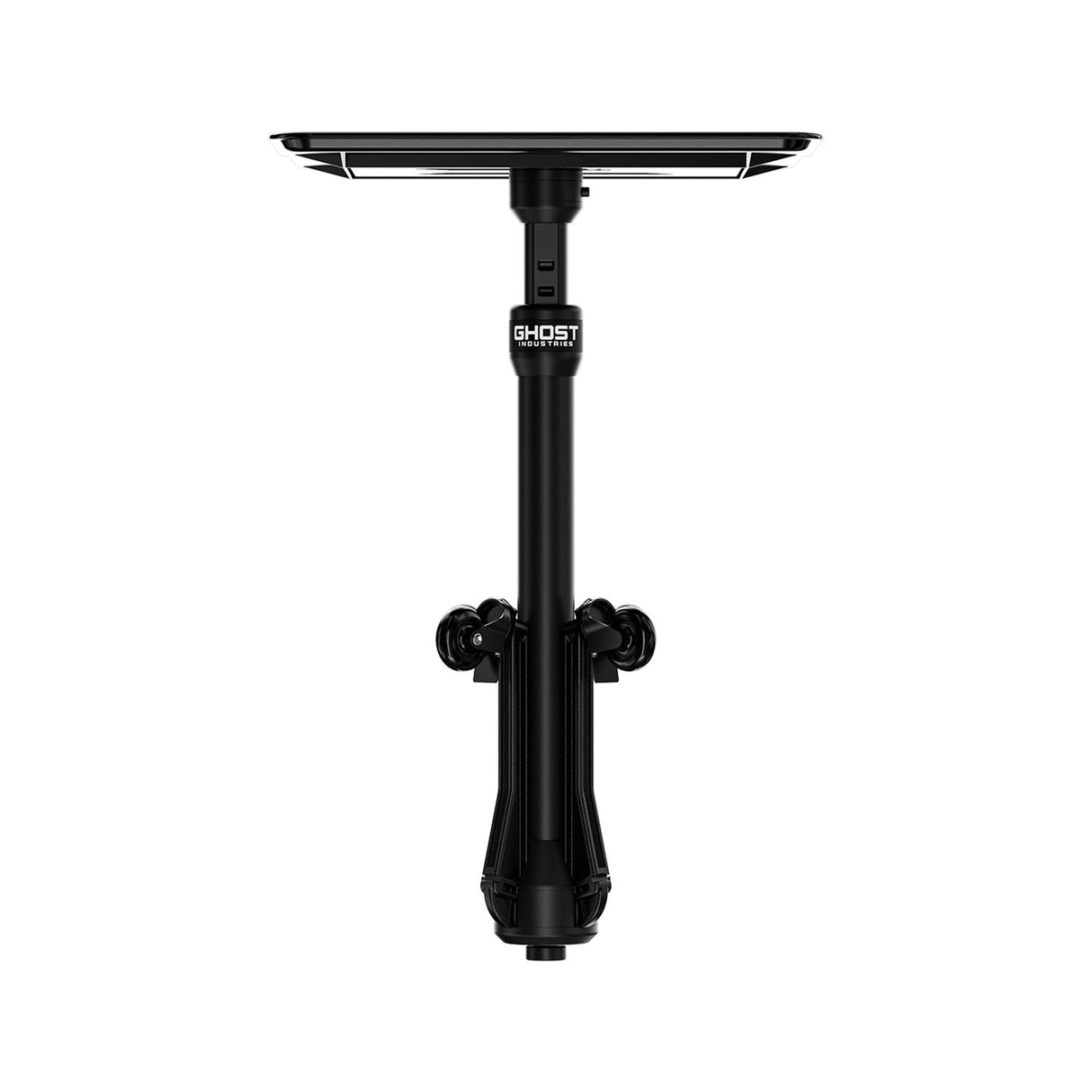 Ghost Mr. Skelly tray top detail – spacious professional tattoo artist workspace with iconic signature Ghost design in aircraft-grade aluminium