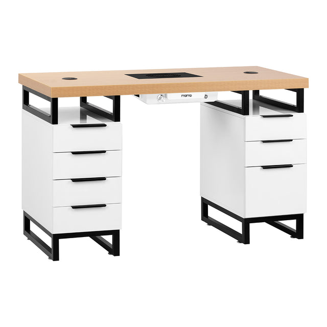 MOMO L02 manicure desk with dust absorber, featuring a sleek workspace, built-in dust extraction system, and ergonomic design for nail care.