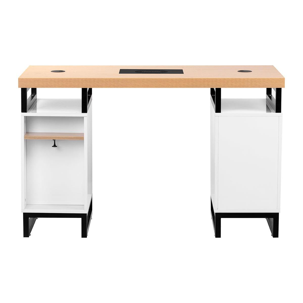 MOMO L02 manicure desk with dust absorber, featuring a sleek workspace with built-in dust extraction system for nail salon use.