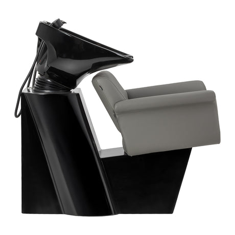 Gabbiano Lucca grey hairdressing wash unit with basin and adjustable chair for salon use
