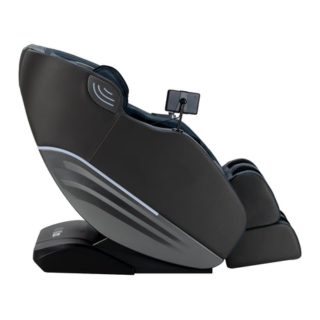 Sakura 3D Sakura Maximus massage chair in grey-blue with padded armrests and sleek modern design, showcasing its ergonomic structure.