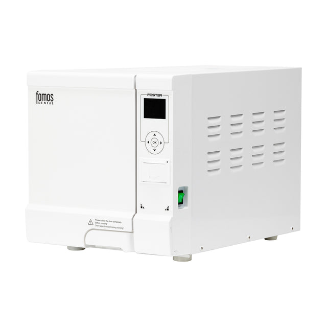 FOMOS Foster 8L Class B autoclave in white for professional sterilization