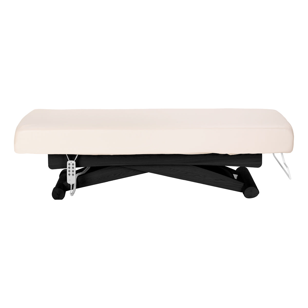 Cream SPA lounger Sillon Siesta with black base, comfortable beauty salon furniture for relaxation and professional use.