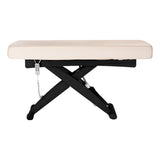 Cream SPA lounger Sillon Siesta with black base, sleek beauty salon furniture for relaxation and professional spa treatments.