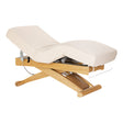 Cream SPA lounger Sillon Siesta beauty salon furniture with light brown base, perfect for relaxation and professional spa treatments.