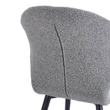 Close-up of soft grey sherpa upholstery on 4RICO Lucente chair
