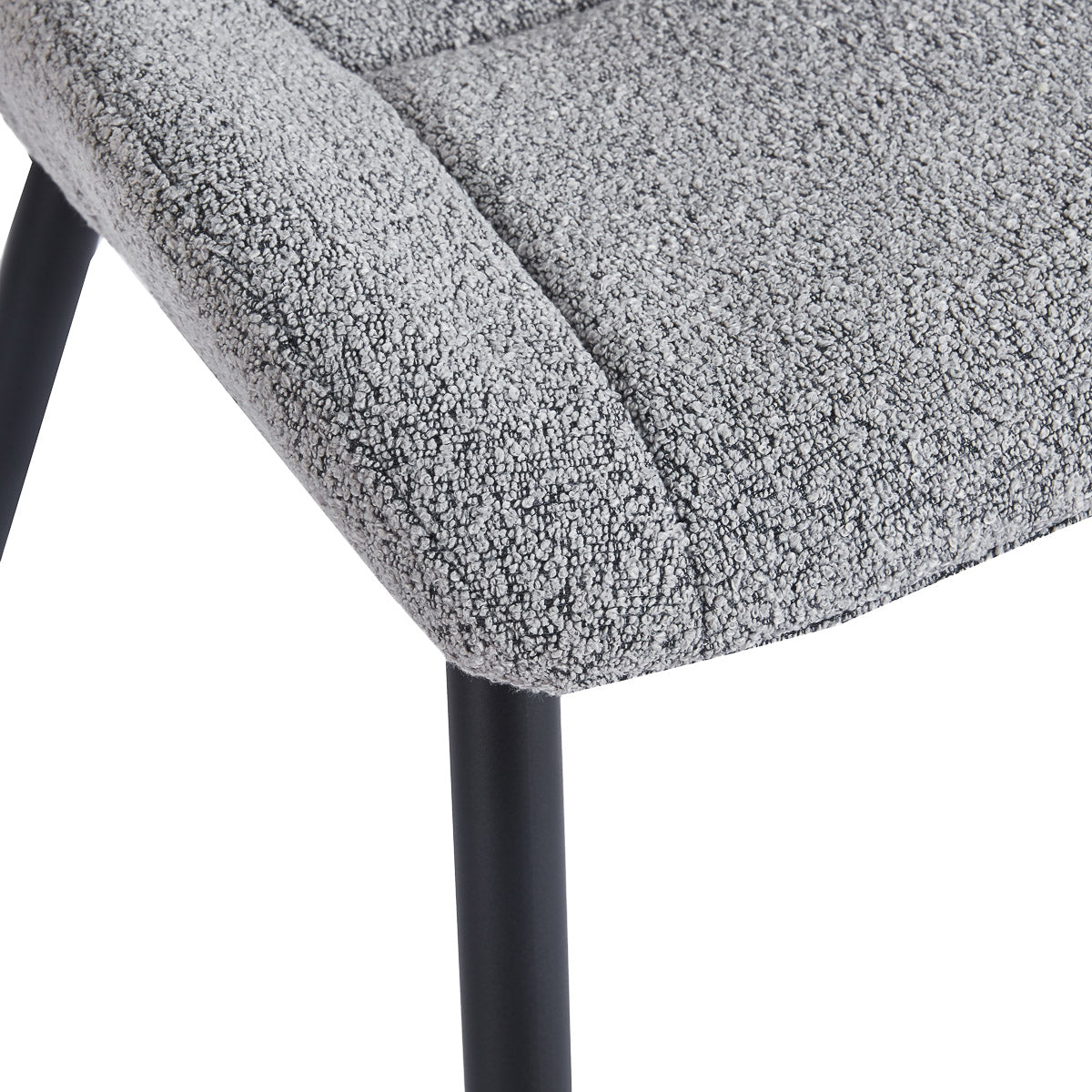 Black metal leg detail on 4RICO Lucente grey upholstered chair