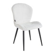 4RICO Lucente white sherpa chair with profiled backrest and black metal legs