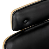 Gabbiano Florencja chair showing walnut footrest and black base