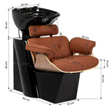 Gabbiano Florence hairdresser wash sink dimensions and brown design