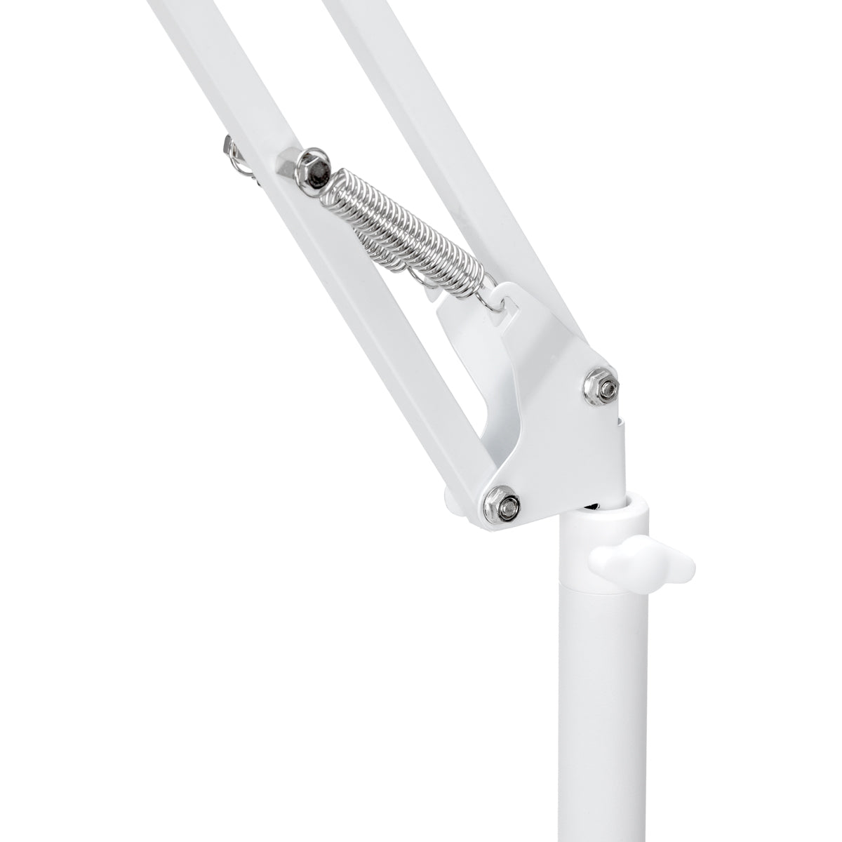 GLOW supporto regolabile per lampada UV/LED da pedicure – Bianco; dettaglio dello snodo regolabile