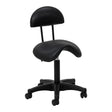 Sgabello estetico nero a sella ACTIVESHOP 6001 con schienale