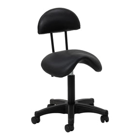 Sgabello estetico nero a sella ACTIVESHOP 6001 con schienale
