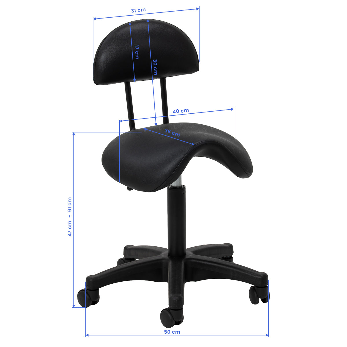 Sgabello estetico ergonomico ACTIVESHOP 6001 per salone professionale