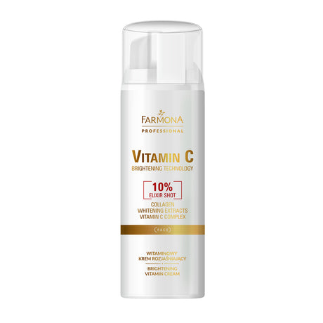 Farmona VITAMIN C Brightening Vitamin Cream 150ml jar showing the bright packaging and cream texture inside.