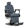 Gabbiano Francesco graphite barber chair with brushed frame for professional barbershop interiors