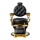 Gabbiano Niccolo barber chair with black quilted upholstery