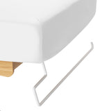 Sillon Siesta Lettino SPA Elettrico – Bianco, Base Marrone Chiaro · Portasciugamani