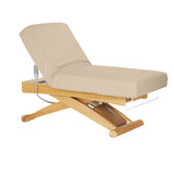 Sillon Siesta Lettino SPA Elettrico – Beige, Base Marrone Chiaro · Posizione reclinata