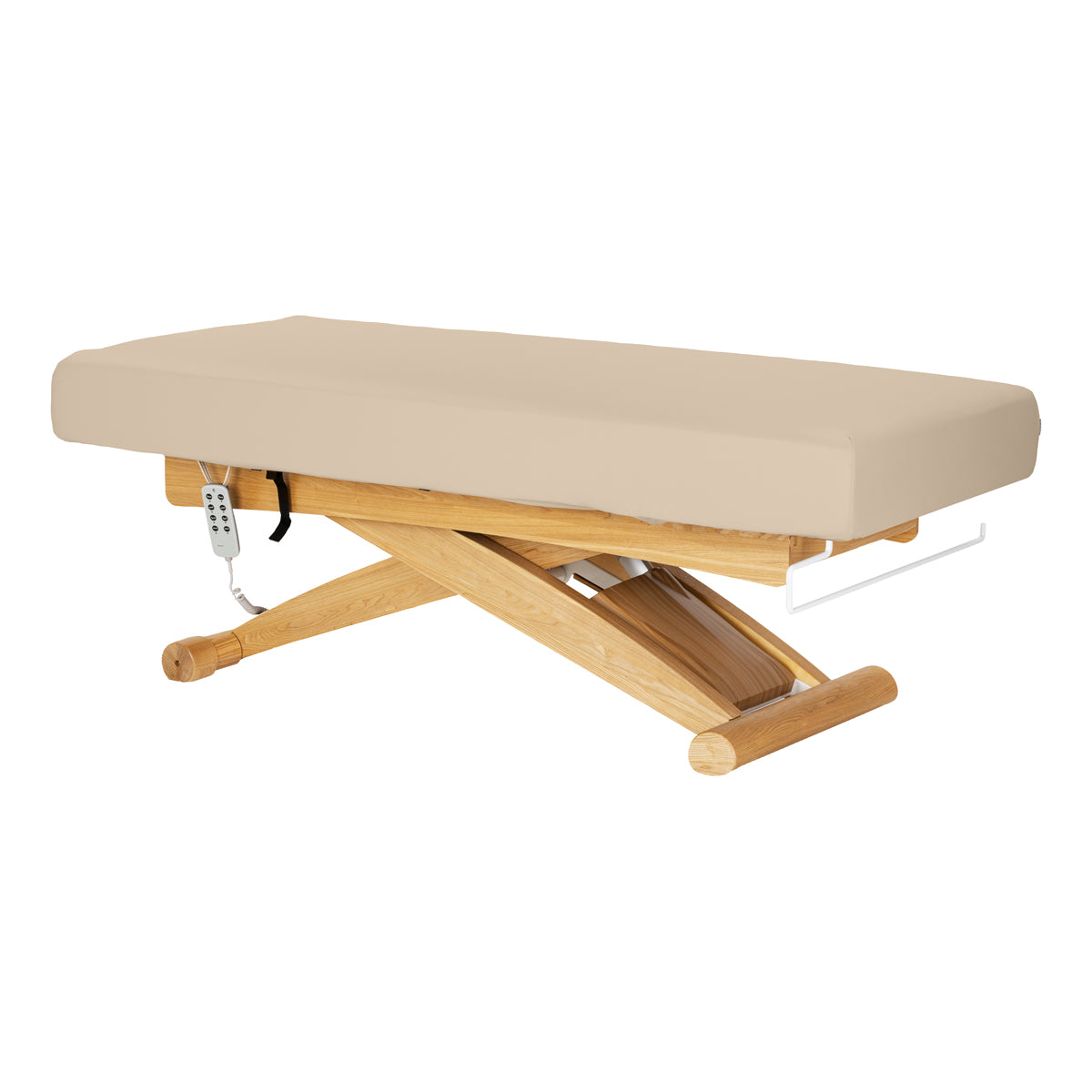 Sillon Siesta Lettino SPA Elettrico – Beige, Base Marrone Chiaro · Vista generale