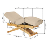 Sillon Siesta Lettino SPA Elettrico – Beige, Base Marrone Chiaro · Schema dimensioni