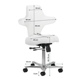 Azzurro Special 152 Sedia Operatore – Bianca Neve · Schema dimensioni