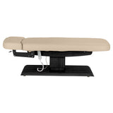 Lettino SPA Elettrico Sillon Relax – Beige, Base Nero · Vista laterale
