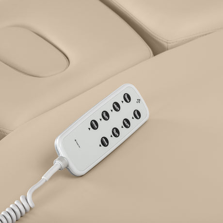 Lettino SPA Elettrico Sillon Relax – Beige, Base Nero · Telecomando