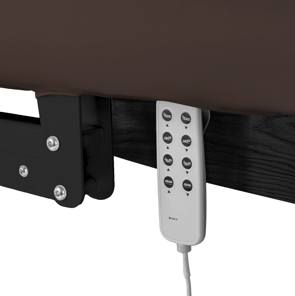 Lettino SPA Elettrico Sillon Relax – Marrone Scuro, Base Nero · Telecomando
