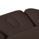 Lettino SPA Elettrico Sillon Relax – Marrone Scuro, Base Nero · Apertura viso