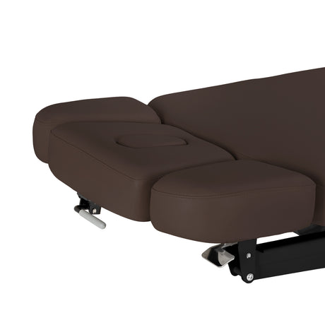 Lettino SPA Elettrico Sillon Relax – Marrone Scuro, Base Nero · Lati del poggiatesta