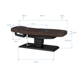 Lettino SPA Elettrico Sillon Relax – Marrone Scuro, Base Nero · Schema dimensioni