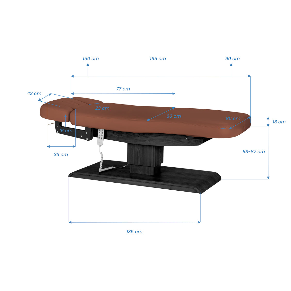 Sillon Relax · marrone / nero · disegno delle dimensioni