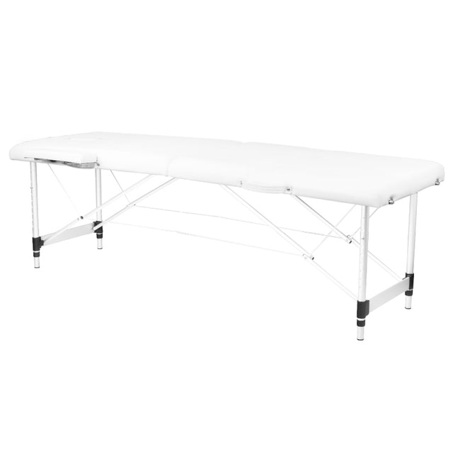 2-section aluminum folding massage table, comfort, white - BVShop