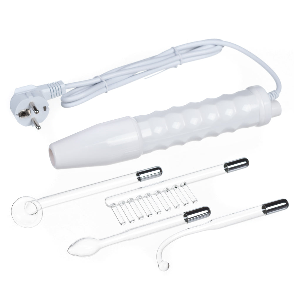 Beauty System Darsonval BN-05 device with glass electrode for facial skin treatment, black and silver design.