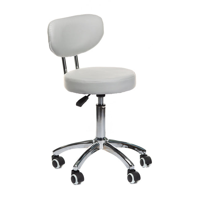 Gray cosmetic stool BT-229 by Beauty System with padded seat and adjustable height for professional beauty salons.