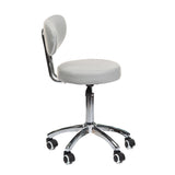 Gray cosmetic stool BT-229 by Beauty System with padded seat and adjustable height for salon or makeup use.