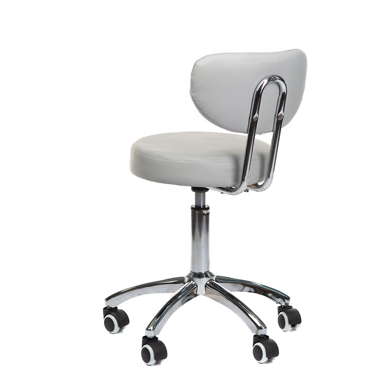 Gray cosmetic stool BT-229 by Beauty System with adjustable height and padded seat for professional beauty salons.