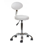 Taboret kosmetyczny z oparciem BH-7289 White - BVShop