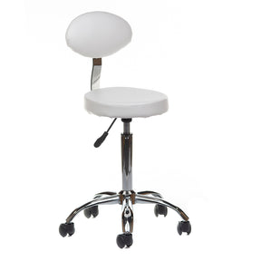 Taboret kosmetyczny z oparciem BH-7289 White - BVShop