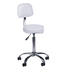 Taboret kosmetyczny z oparciem BH-7268 White - BVShop
