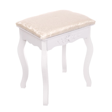 KARI White Vanity Table with LED Mirror & Stool - BVShop