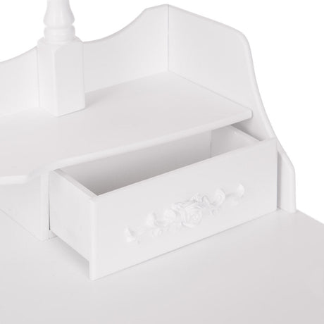 White NINA Dressing Table with LED Mirror + Stool - BVShop